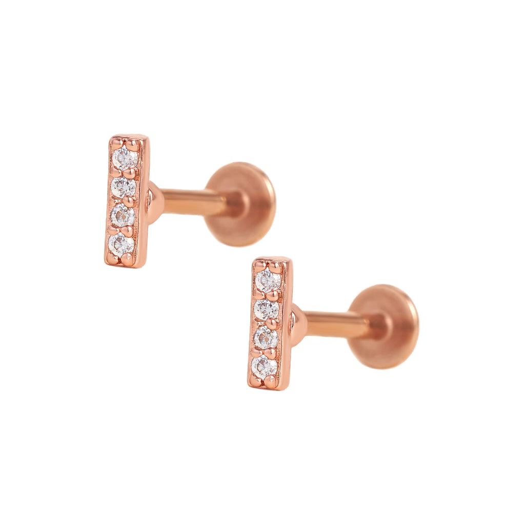 Trendolla Crystal Stud Ball Back & Flat Back Cartilage Earrings