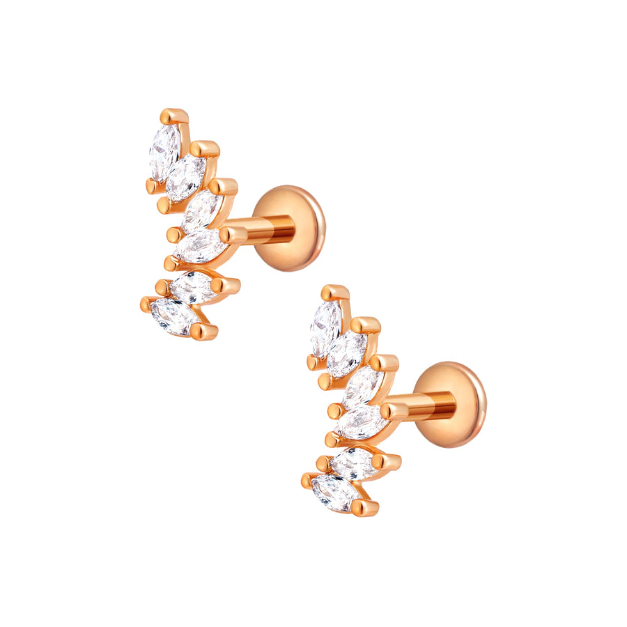 Trandolla Marquise Jewel Flat Back Cartilage Earrings