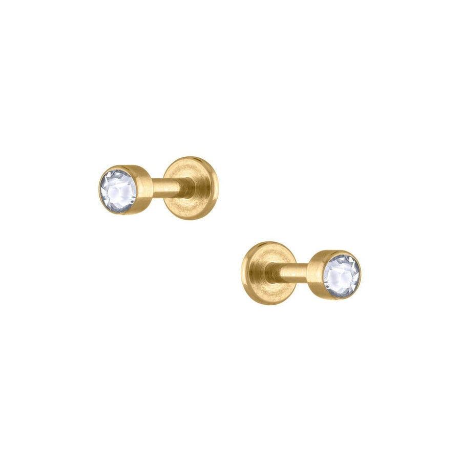 Trendolla Crystal Clear CZ Diamonds Sleepers Earrings