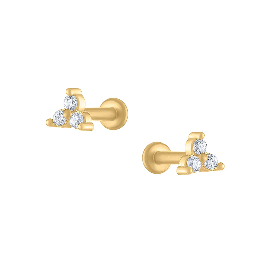 Trendolla Dimand Trilogy Trinity Sleeper Earrings