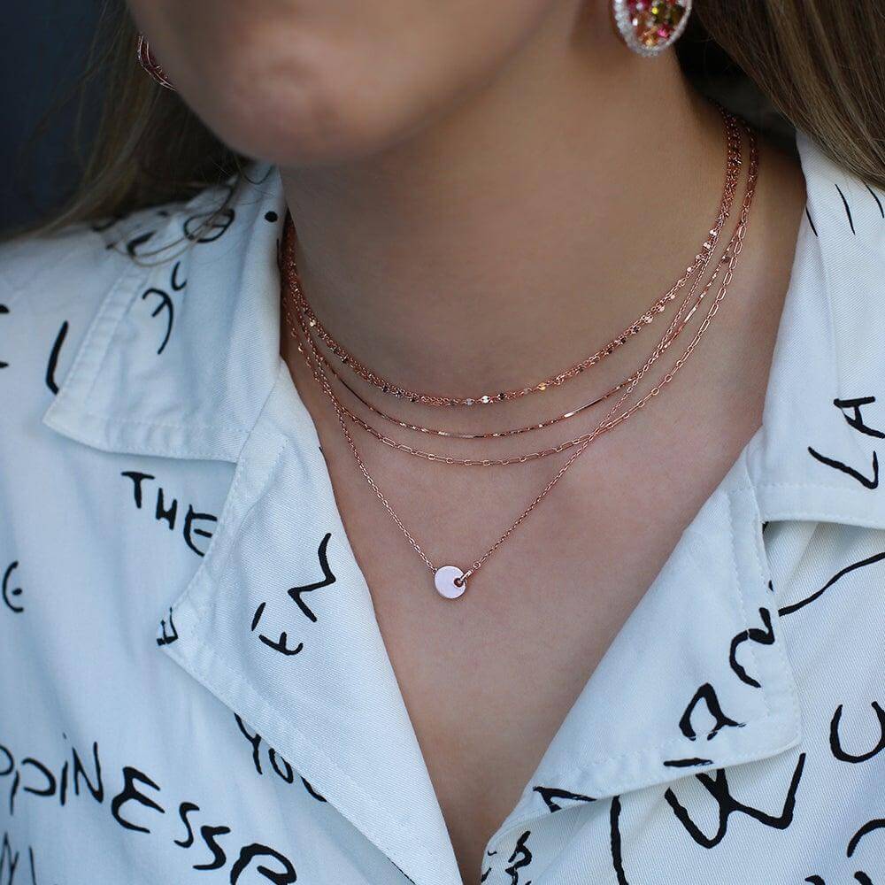 Chain Necklace 18ct Rose Gold Plated Vermeil on Sterling Silver of Trendolla - Trendolla Jewelry