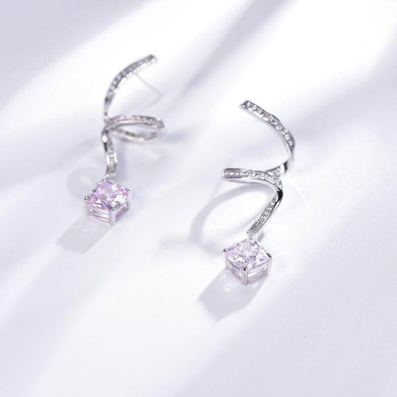 Pink Sapphire Drop Earrings - Trendolla Jewelry