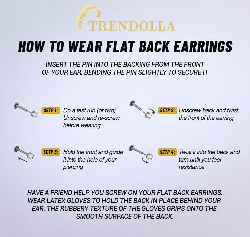 Trendolla Four-claw Crystal Flat Back Cartilage Earrings