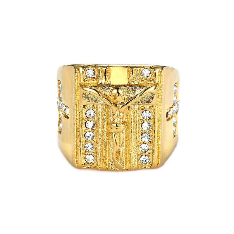 Trendolla Crystal Cubic Zirconia Christian Jesus Cross Ring Band Ring - Trendolla Jewelry