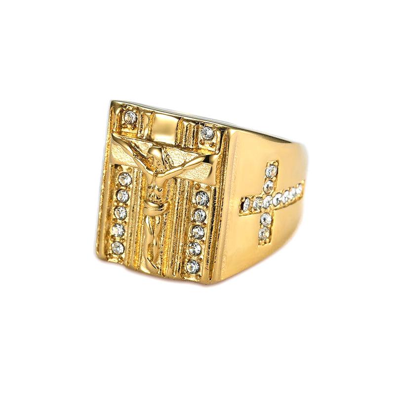 Trendolla Crystal Cubic Zirconia Christian Jesus Cross Ring Band Ring - Trendolla Jewelry