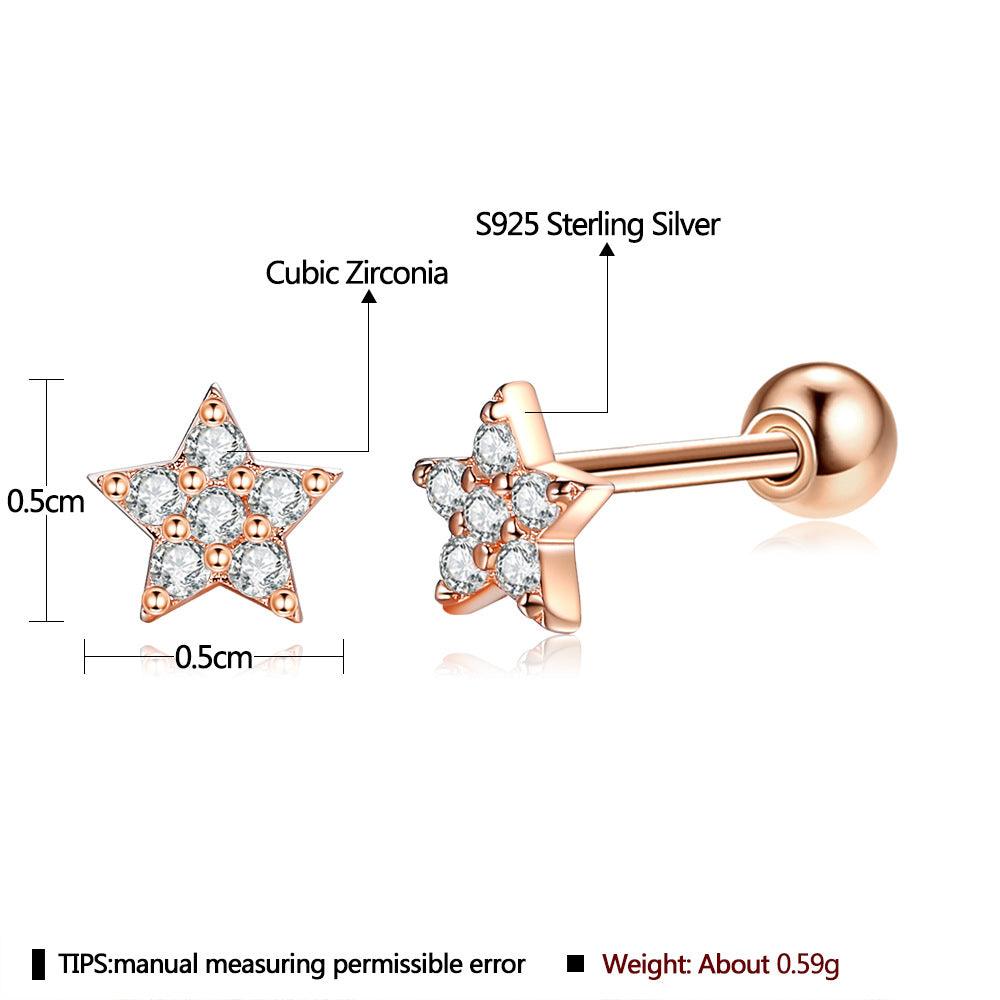 Trendolla Star Stud Earrings Ball Back Earrings - Trendolla Jewelry