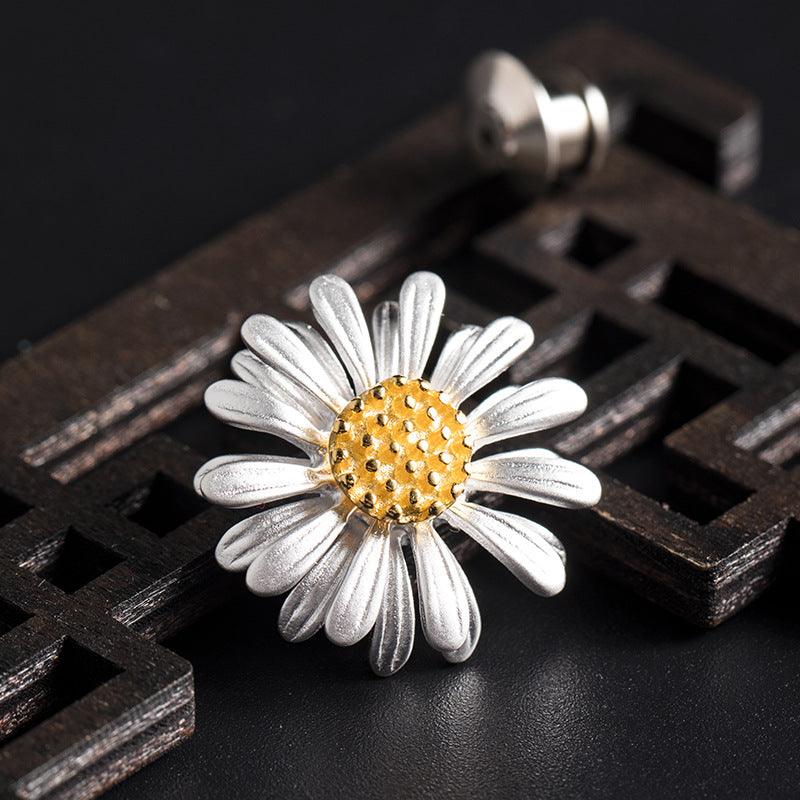 Trendolla Sterling Silver Chrysanthemum Pin Brooch - Trendolla Jewelry