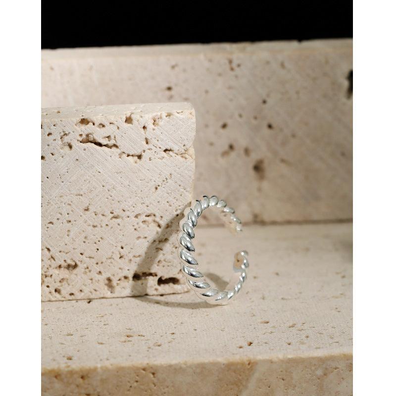 Trendolla Sterling Silver Croissant Ring Adjustable Open Ring - Trendolla Jewelry