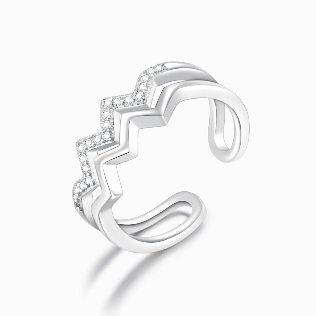 Trendolla Sterling Silver Highs and Lows Ring - Trendolla Jewelry